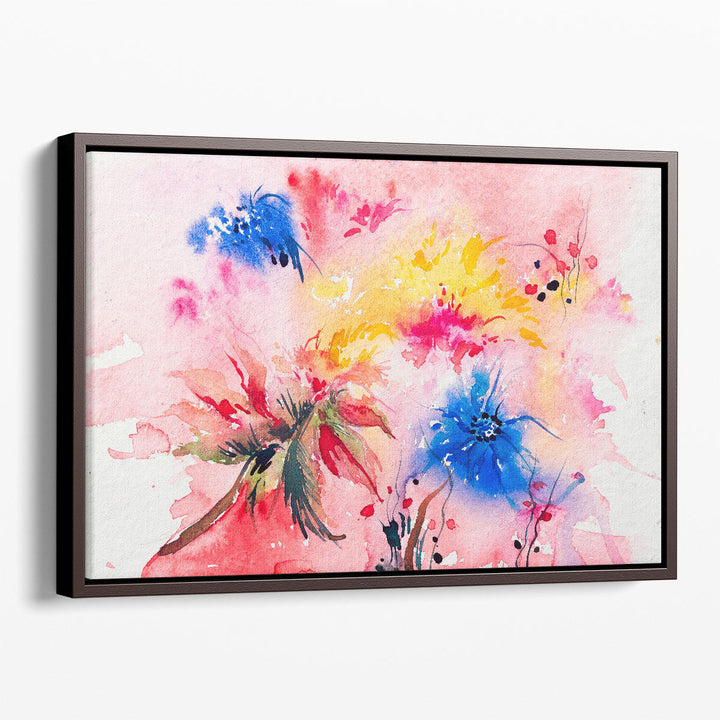 Abstract Watercolor Floral Painting - Canvas Print Wall Art