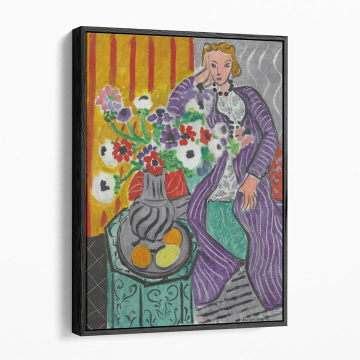 Woman in a Purple Coat - Canvas Print Wall Art