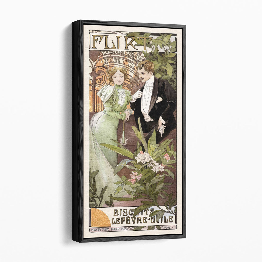 Flirt Alphonse Mucha -  Canvas Print Wall Art