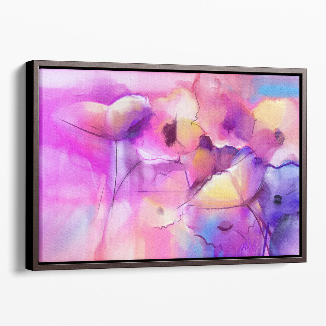 Abstract Tulip Flowers Watercolor Painting - Canvas Print Wall Art