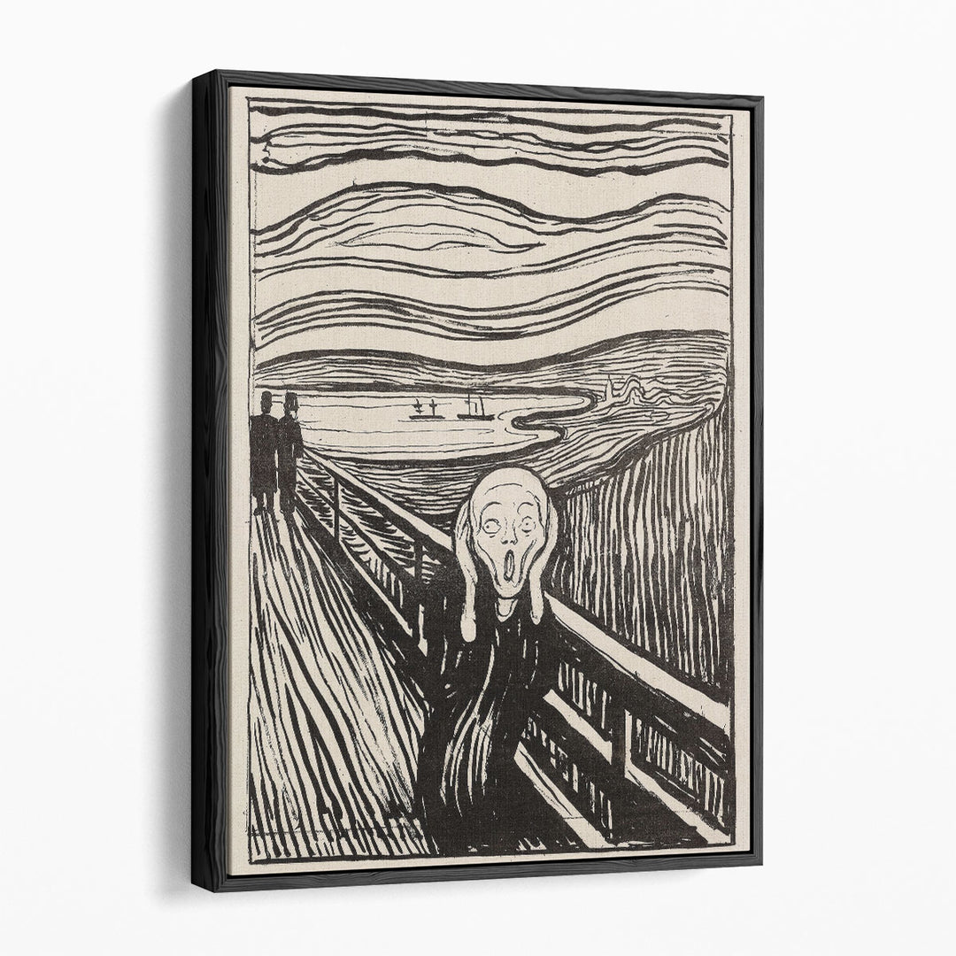 The Scream, 1895, Black and White - Canvas Print Wall Art