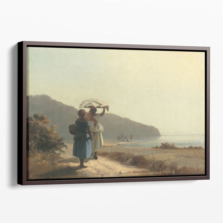 Two Women Chatting by the Sea, St. Thomas, 1856 - Canvas Print Wall Art
