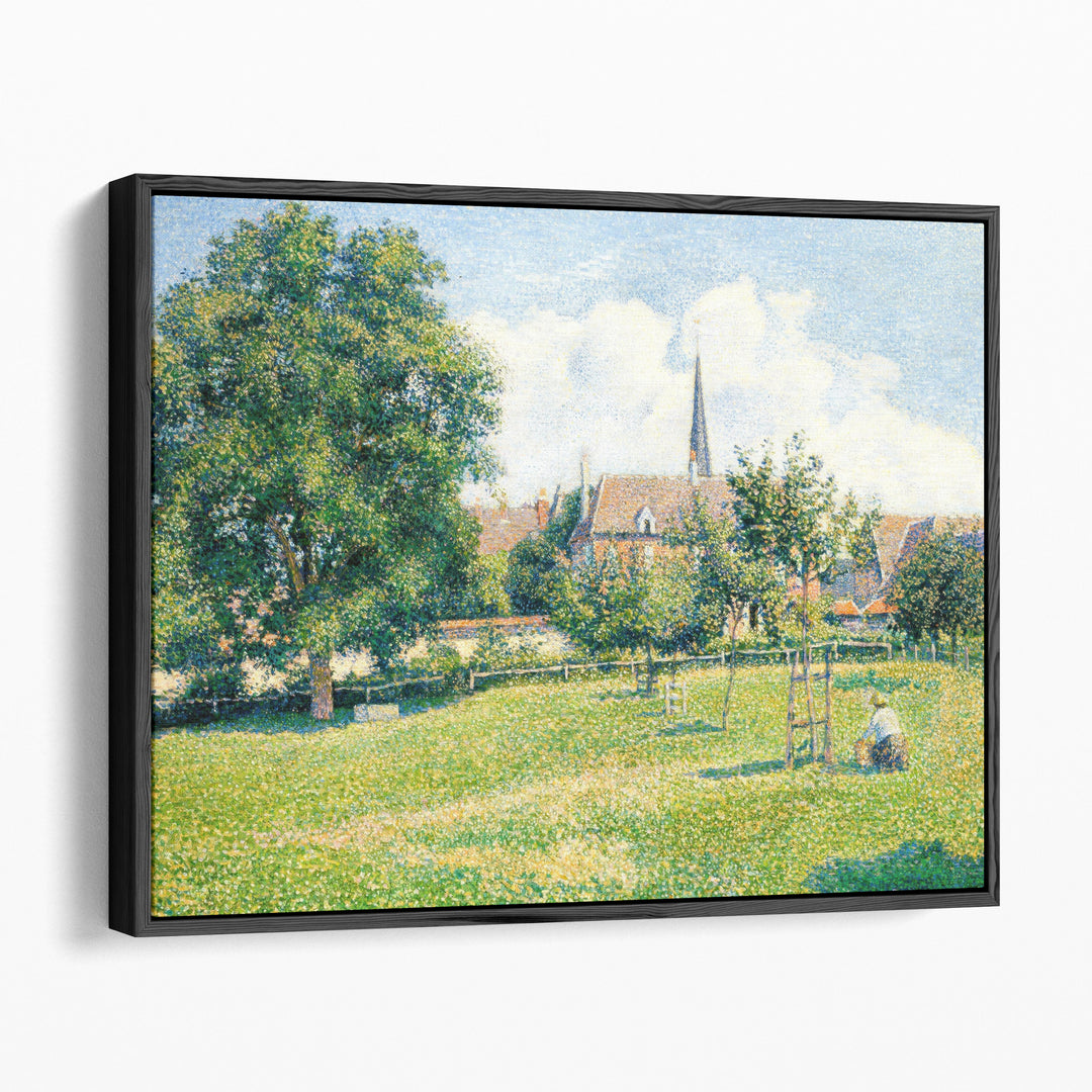 The House of the Deaf Woman and the Belfry at Eragny - Canvas Print Wall Art