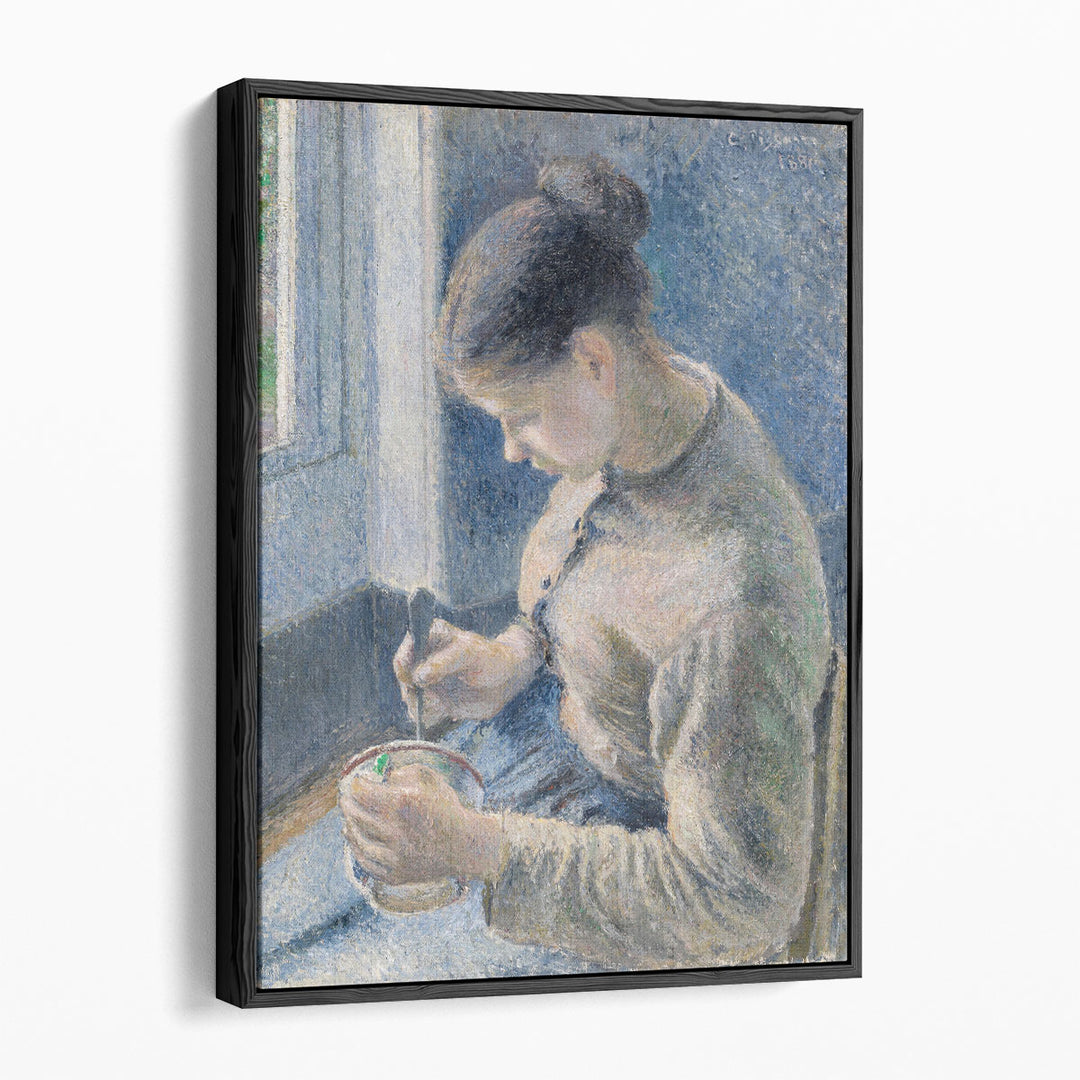 Young Peasant Having Her Coffee, 1881 - Canvas Print Wall Art
