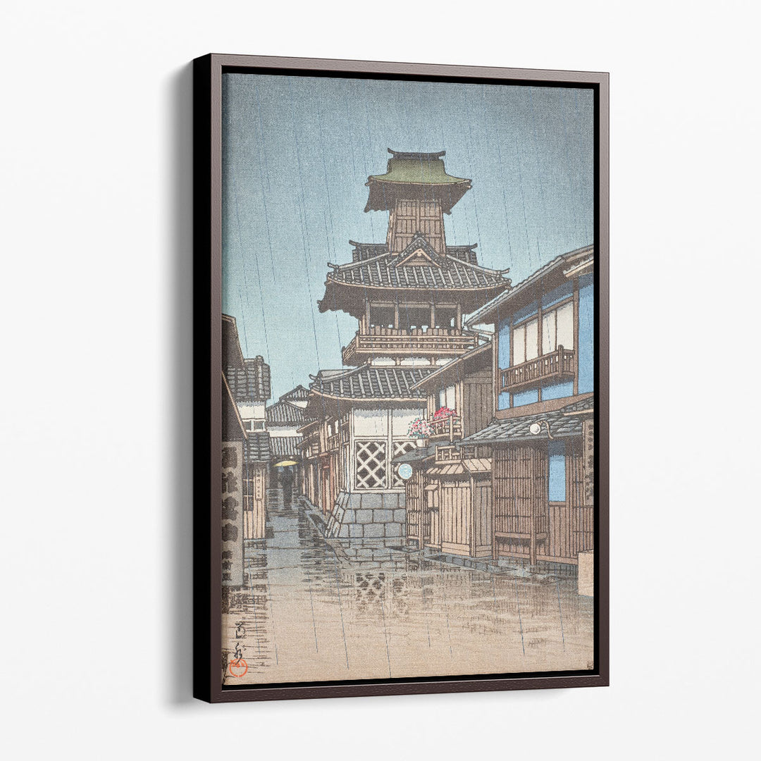 Bell Tower in Rain, Okayama, 1947 - Canvas Print Wall Art