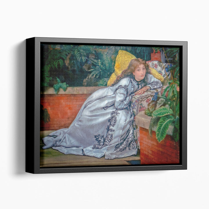 A Girl in an Armchair - Canvas Print Wall Art