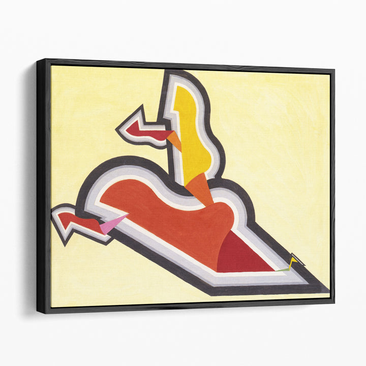 Study in Rhythm, Red and Gold - Canvas Print Wall Art