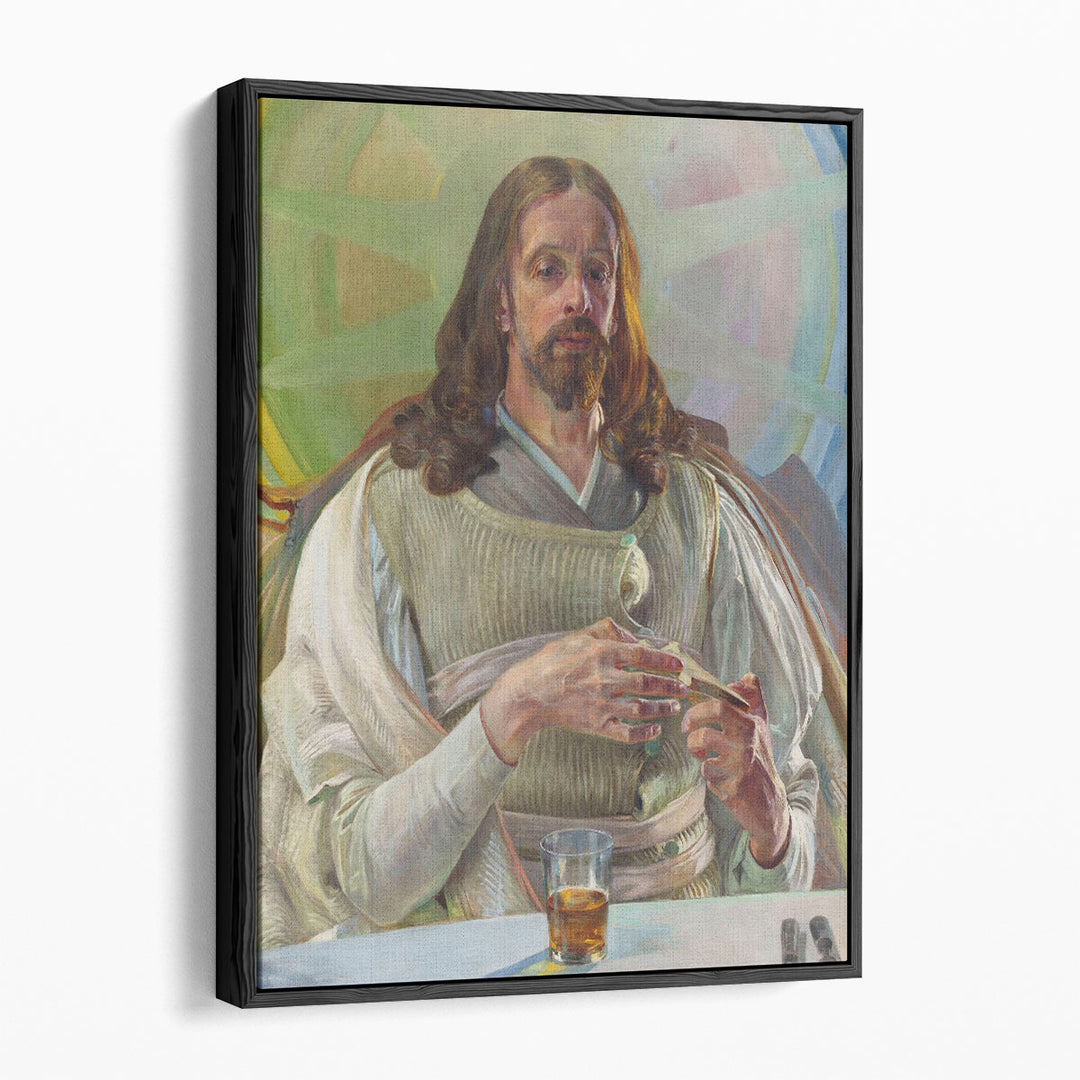 Christ in Emmaus – Central Section of the Triptych - Canvas Print Wall Art