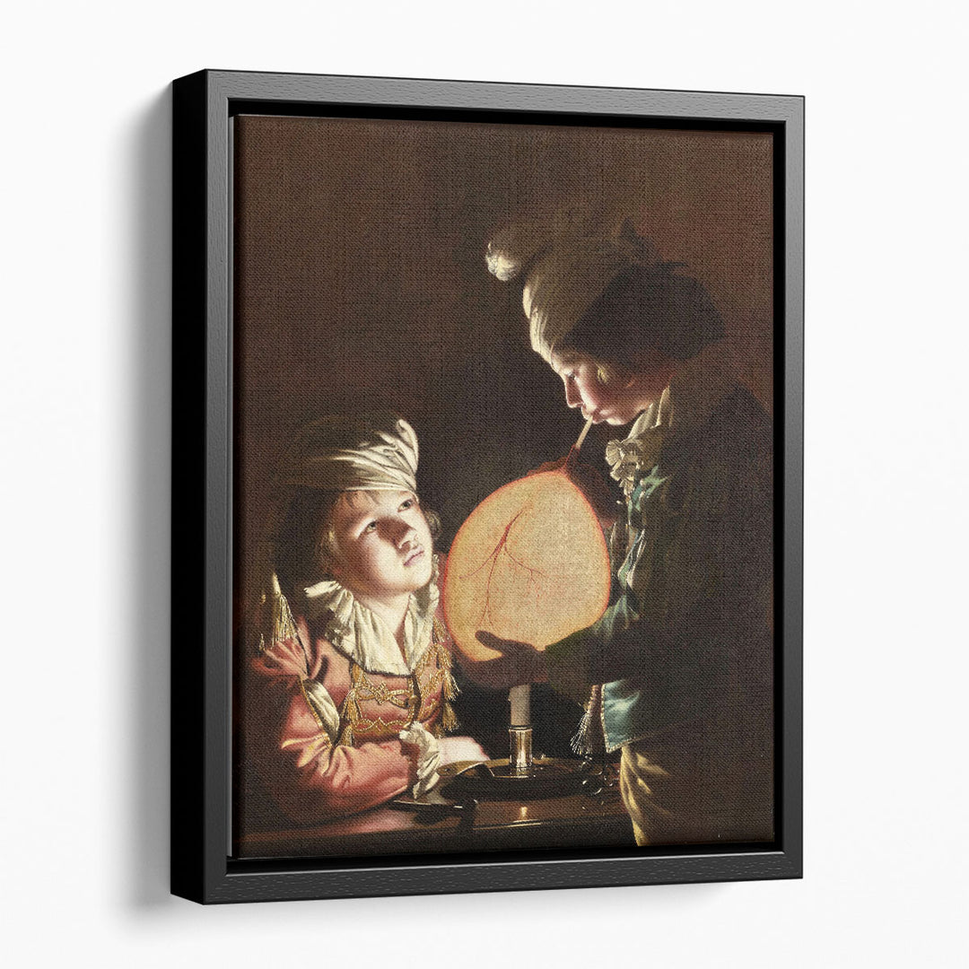 Two Boys with a Bladder - Canvas Print Wall Art