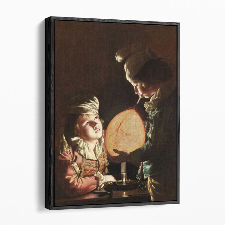 Two Boys with a Bladder - Canvas Print Wall Art