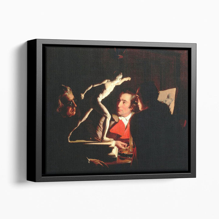 Three Persons Viewing the Gladiator by Candlelight - Canvas Print Wall Art