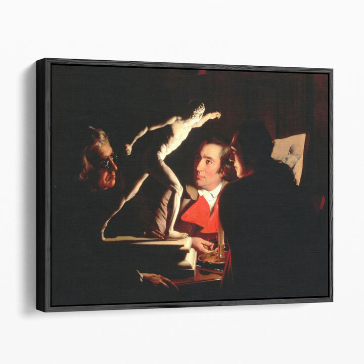 Three Persons Viewing the Gladiator by Candlelight - Canvas Print Wall Art