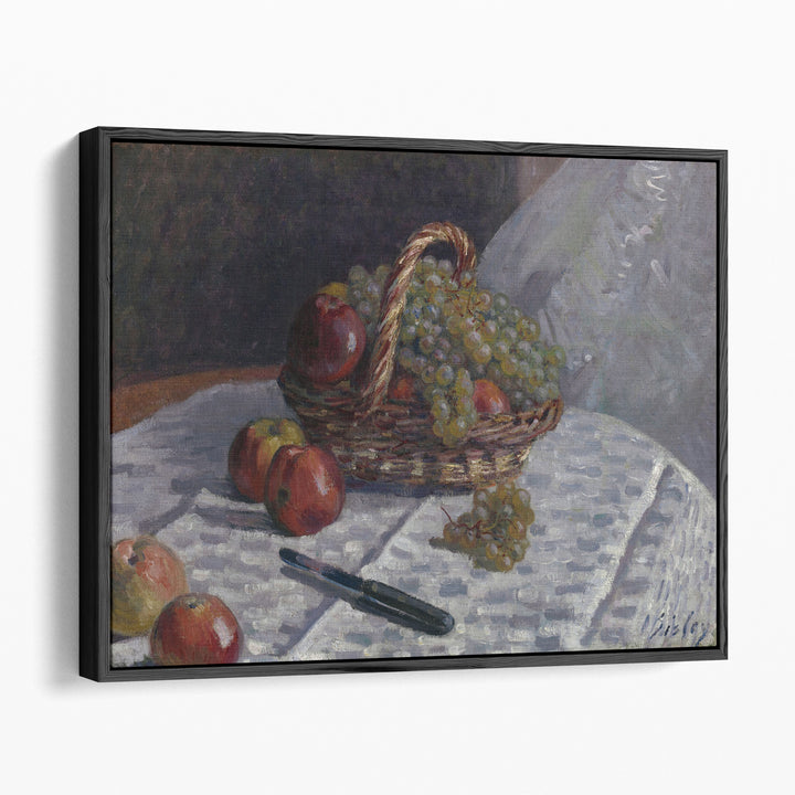 Apples and Grapes in a Basket - Canvas Print Wall Art