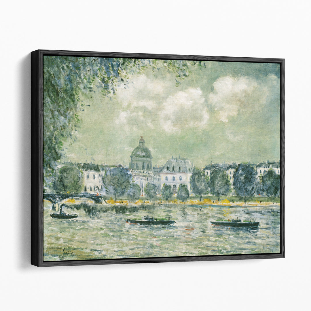 Landscape along the Seine with the Institut de France - Canvas Print Wall Art