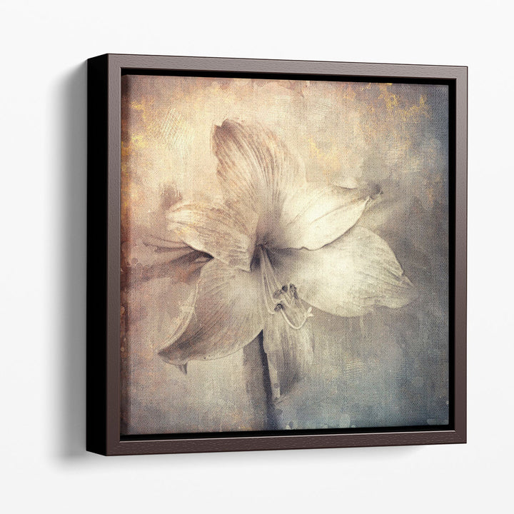 Amaryllis Flower with Artistic Monotone Textures - Canvas Print Wall Art