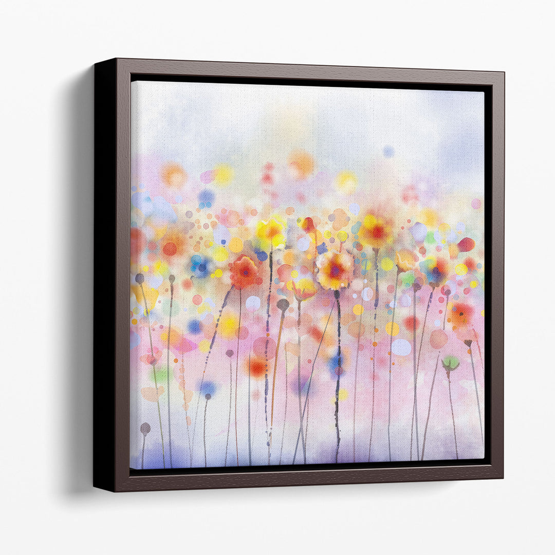 Colorful Watercolor Floral Painting - Canvas Print Wall Art