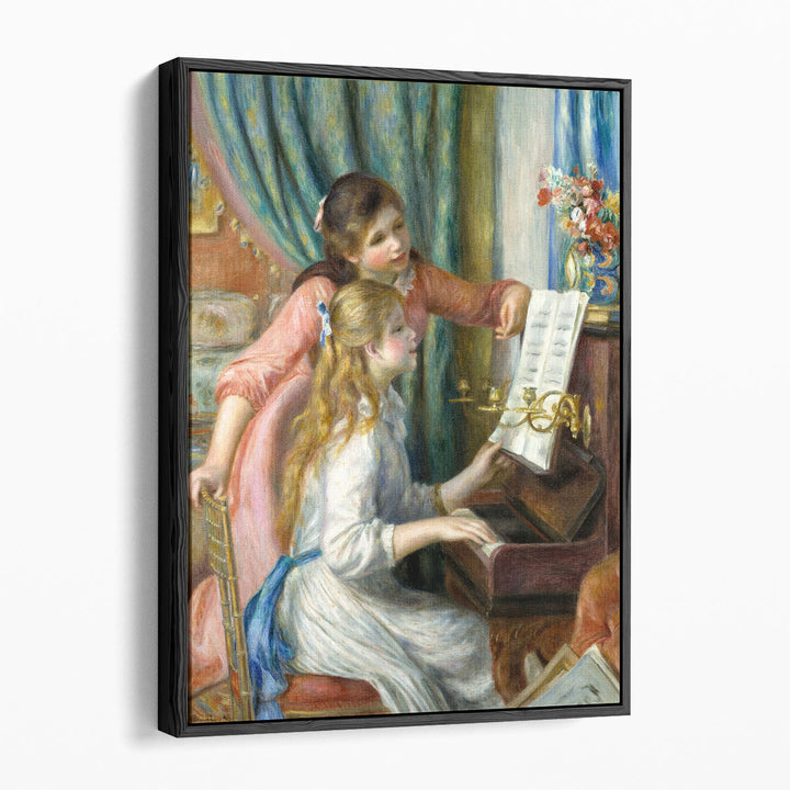 Two Young Girls at the Piano - Canvas Print Wall Art