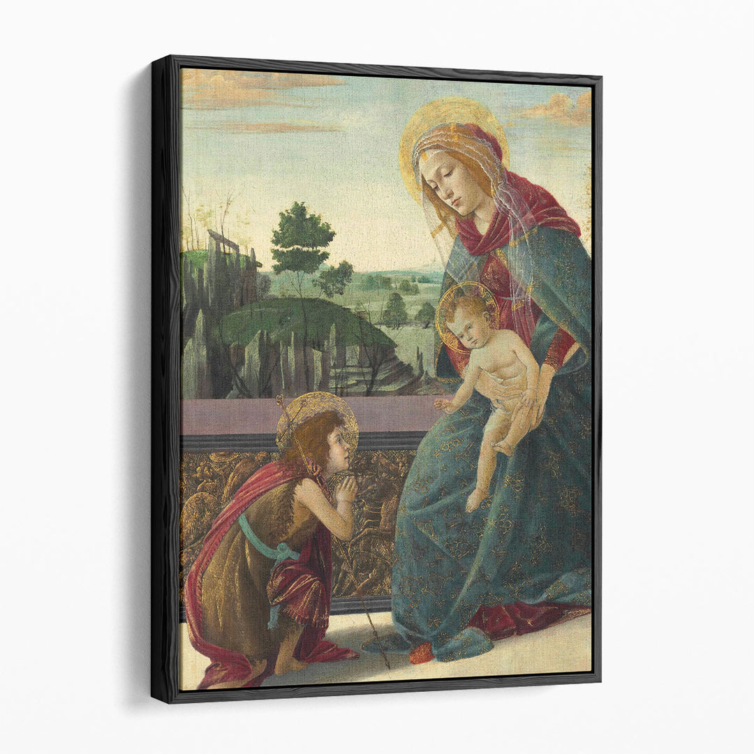 Madonna and Child with Young Saint John the Baptist- Canvas Print Wall Art
