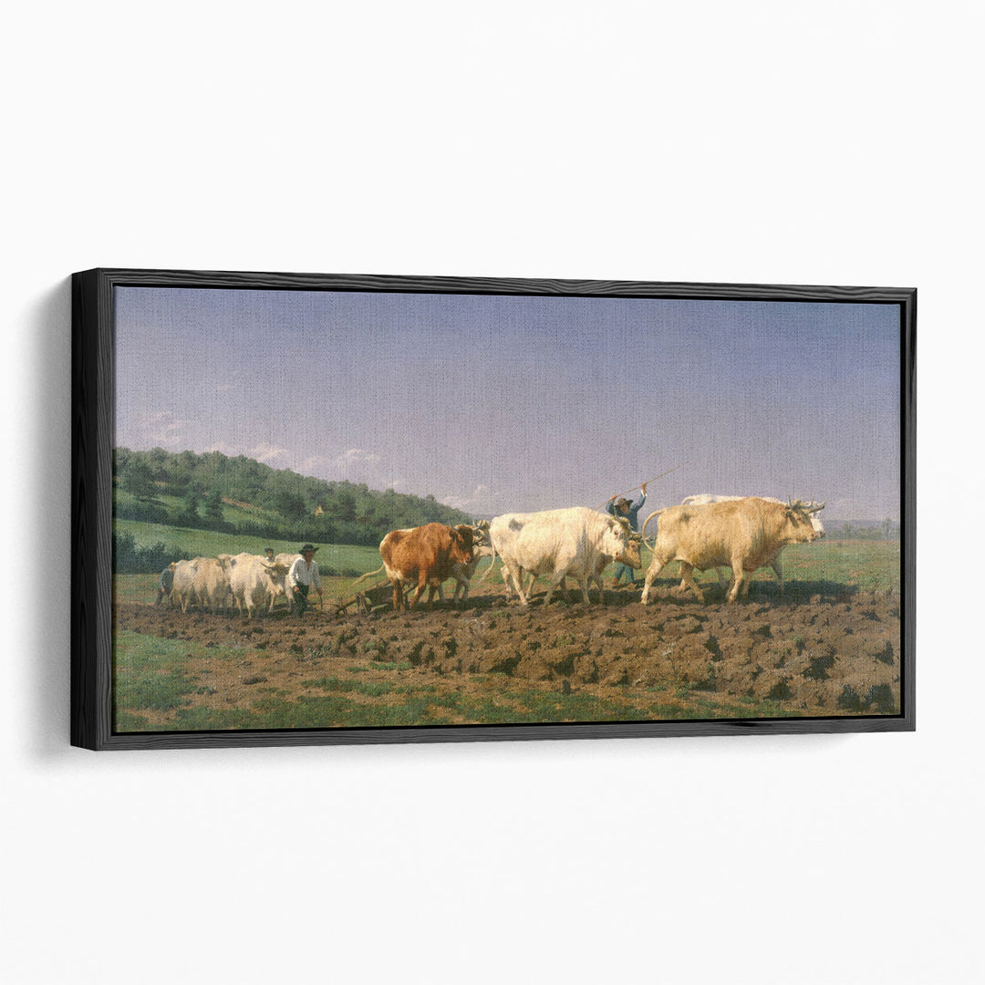 Ploughing in Nevers, 1849 - Canvas Print Wall Art