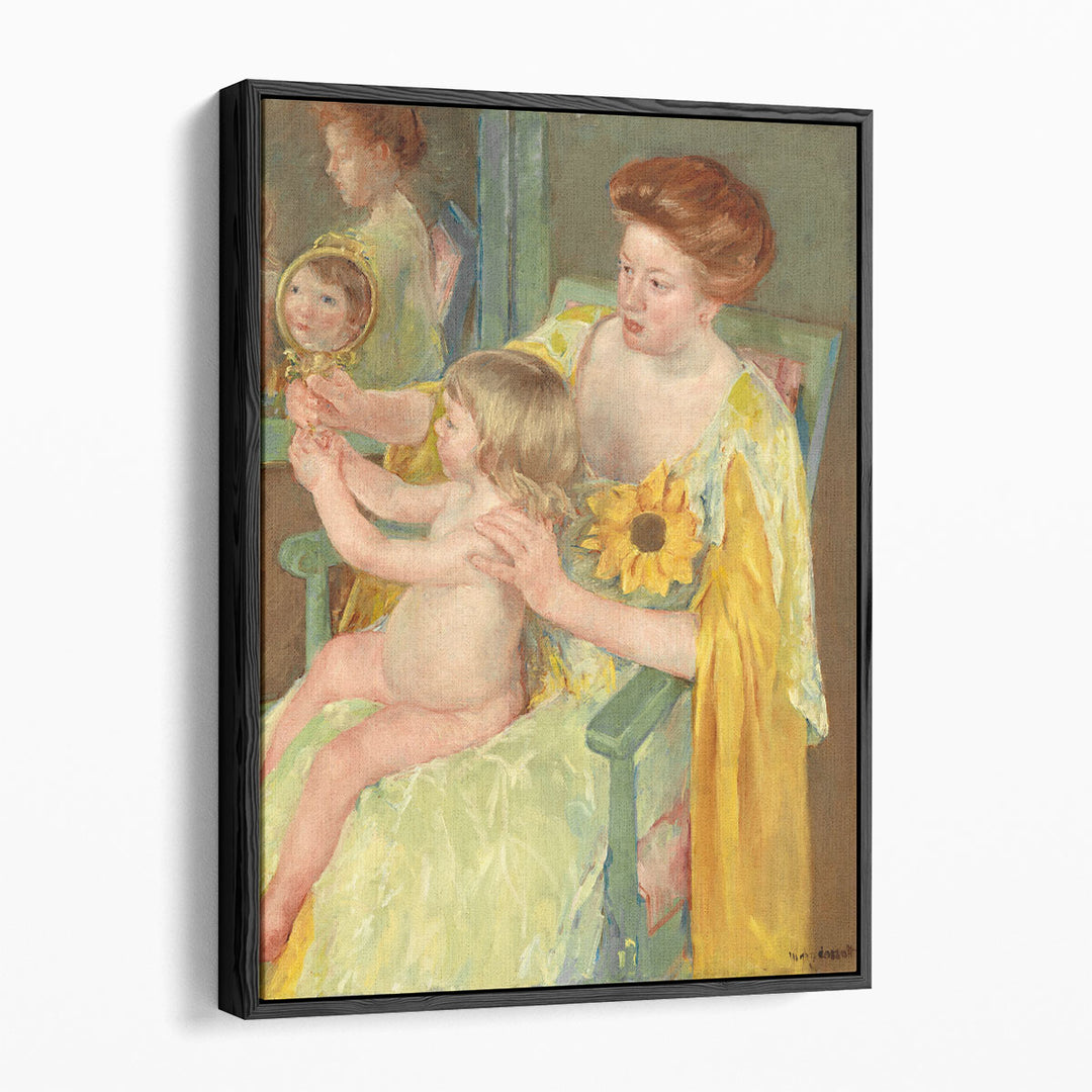 Woman with a Sunflower - Canvas Print Wall Art