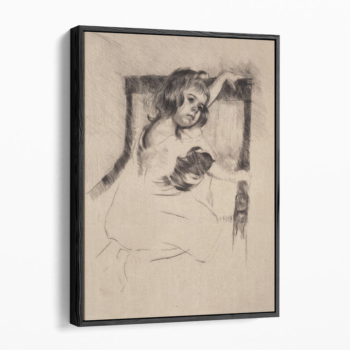 Kneeling in an Armchair - Canvas Print Wall Art
