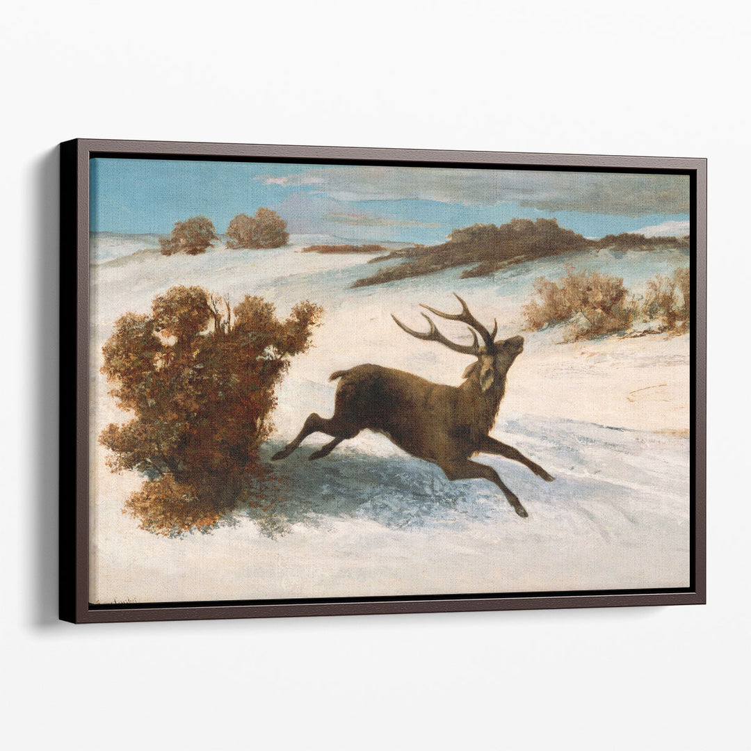 Deer Running in the Snow, 1856 - Canvas Print Wall Art