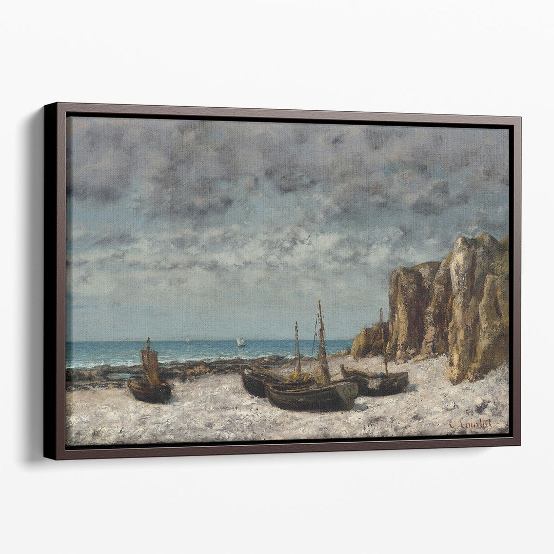 Boats on a Beach, Etretat - Canvas Print Wall Art