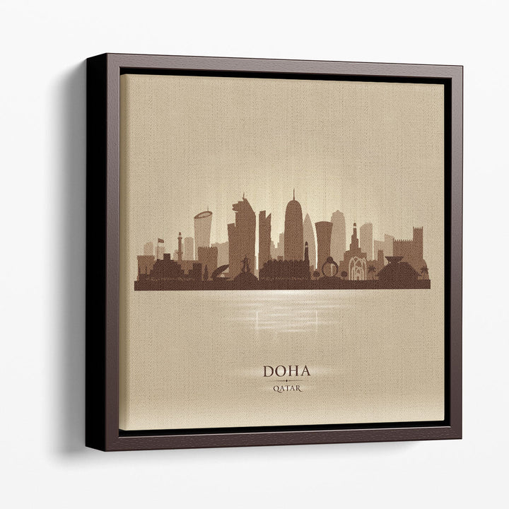 Doha, Qatar, City Skyline - Canvas Print Wall Art