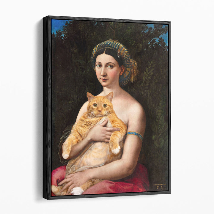 La Fornarina and the Cat - Canvas Print Wall Art