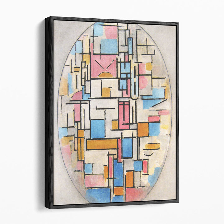 Composition in Oval with Color Planes 1 - Canvas Print Wall Art