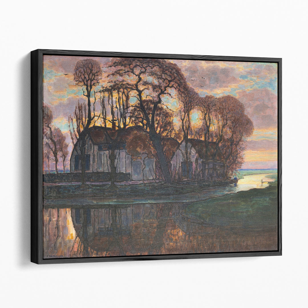 Farm Near Duivendrecht, in the Evening - Canvas Print Wall Art