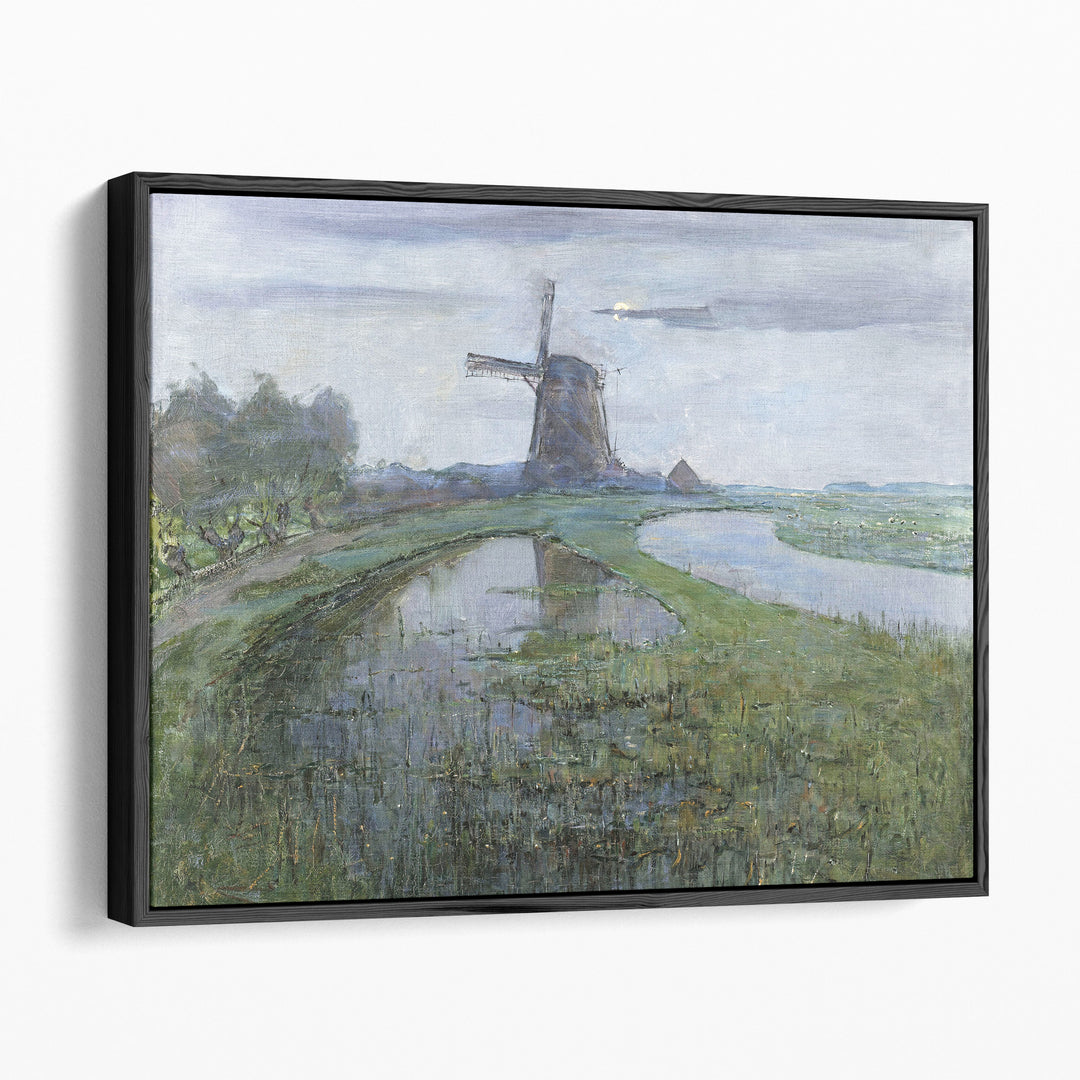 Oostzijdse Mill along the River Gein by Moonlight - Canvas Print Wall Art