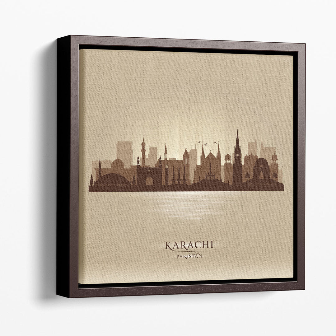 Karachi, Pakistan, City Skyline - Canvas Print Wall Art