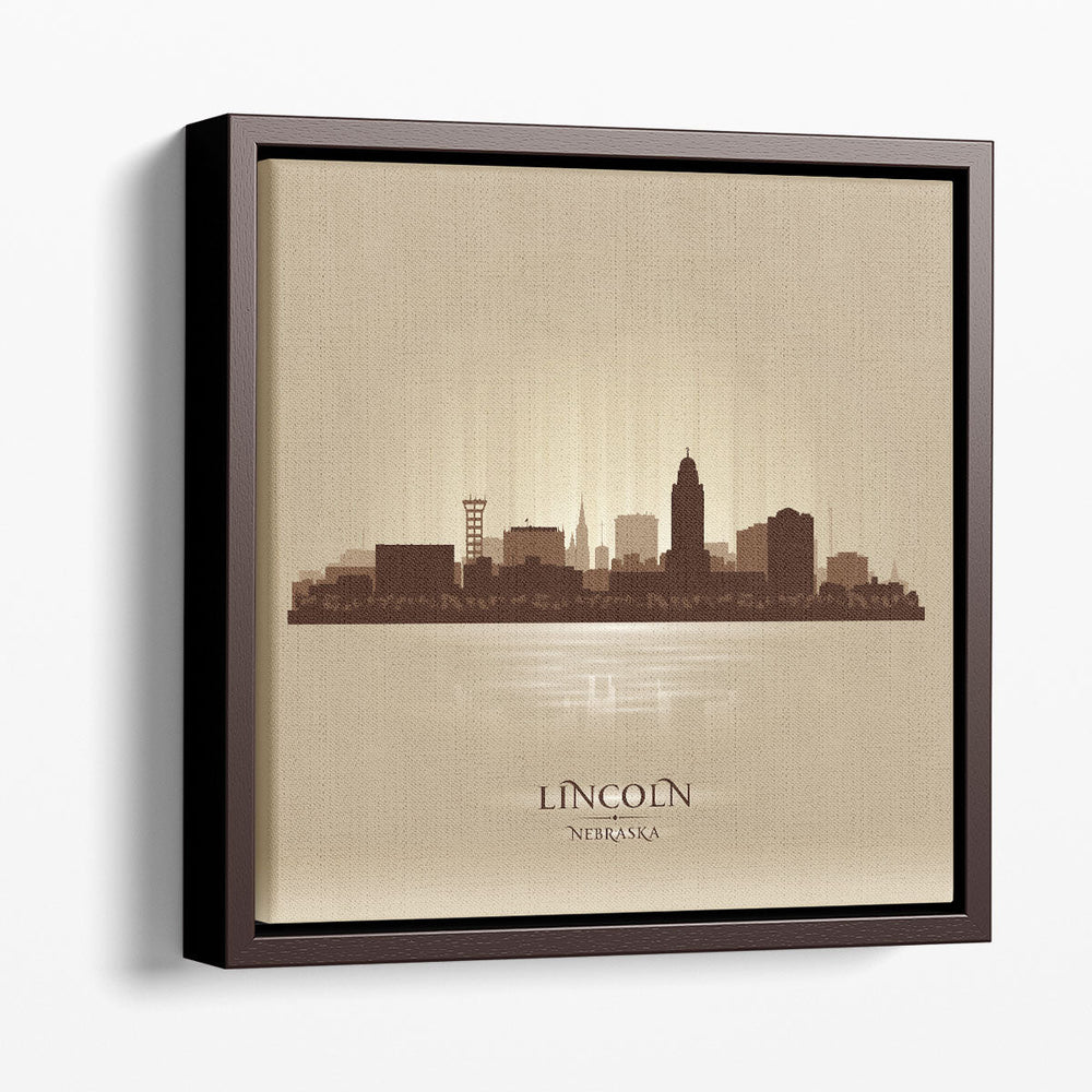 Lincoln, Nebraska, City Skyline - Canvas Print Wall Art