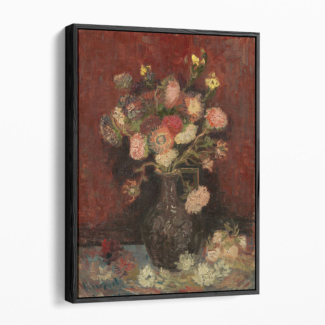 Vase with Chinese Asters and Gladioli, 1886 - Canvas Print Wall Art