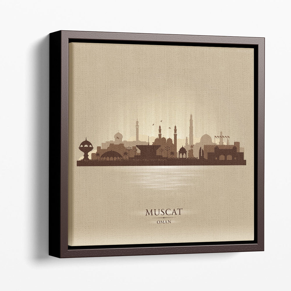 Muscat, Oman City Skyline - Canvas Print Wall Art