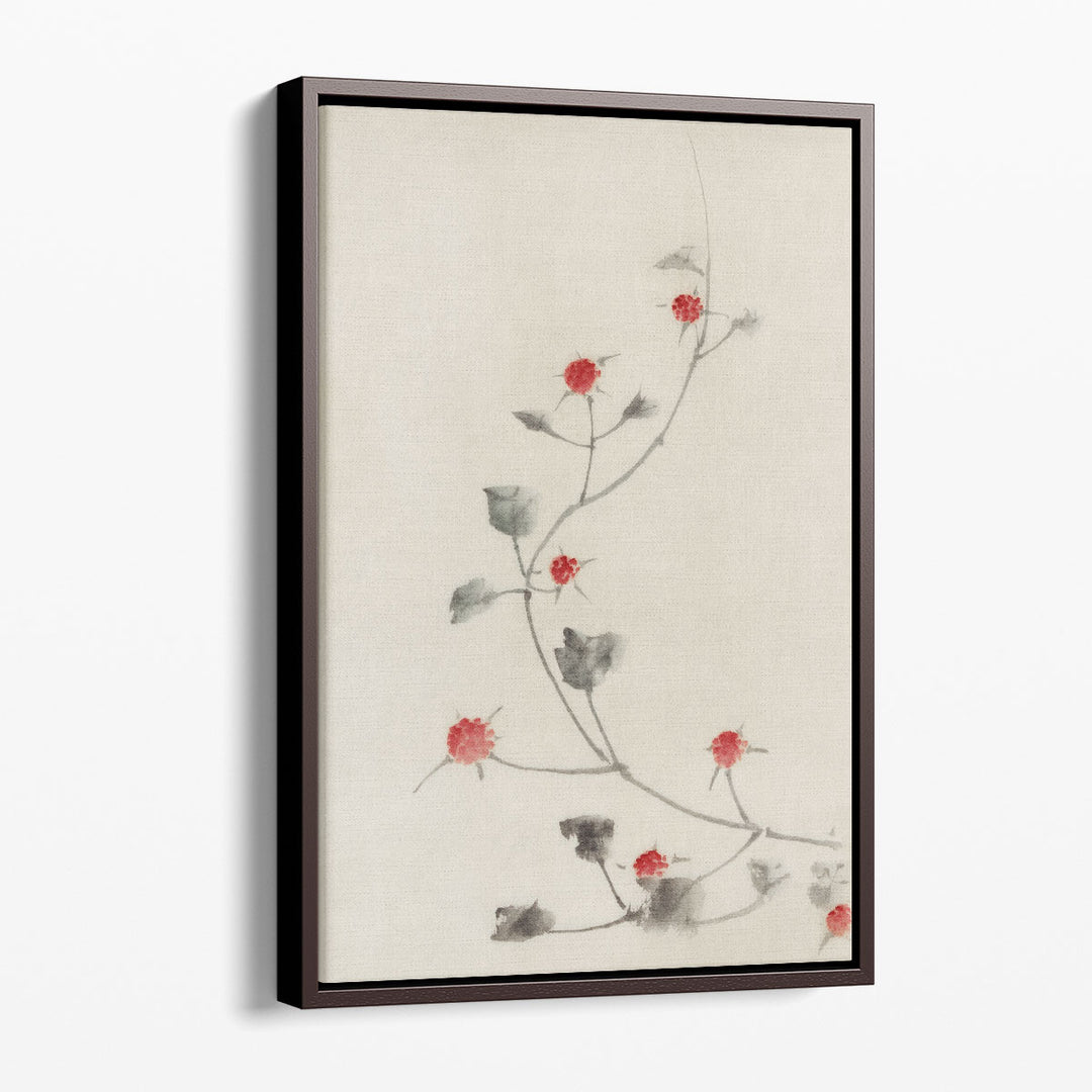 Small Red Blossoms on a Vine- Canvas Print Wall Art