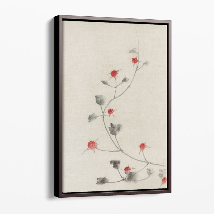 Small Red Blossoms on a Vine- Canvas Print Wall Art
