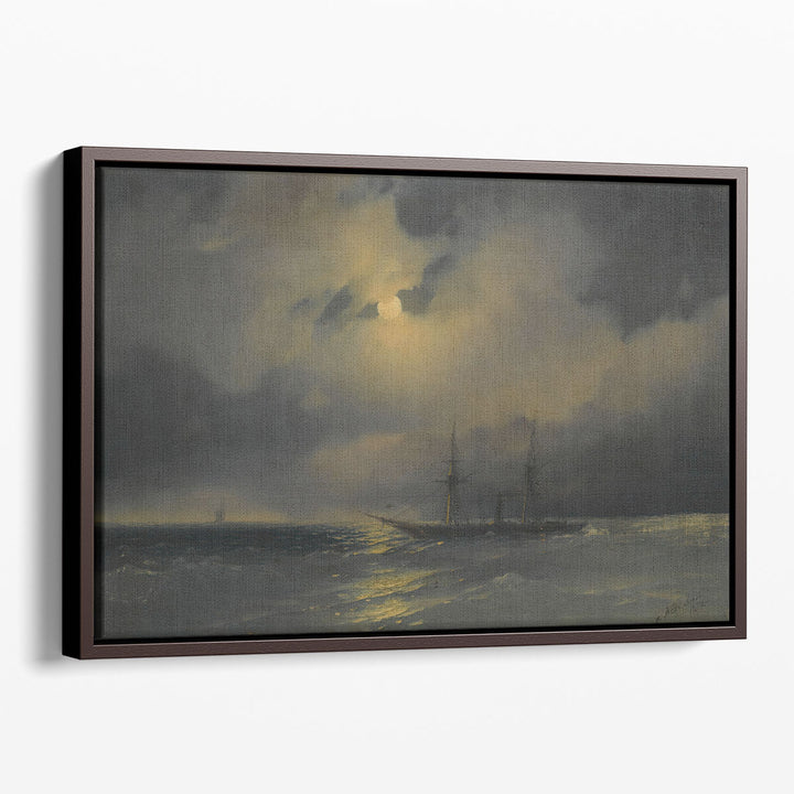 Shipping In Moonlight, 1853 - Canvas Print Wall Art