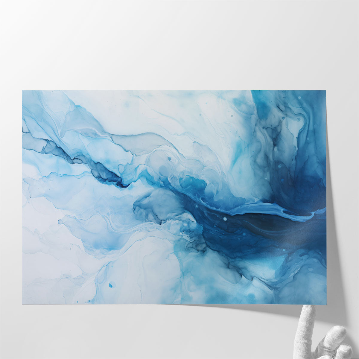 Vortex Calm | Abstract Blue & Neutral Canvas Print – Framed Flair