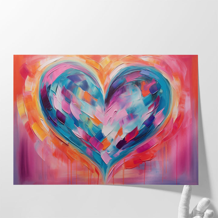 Chromatic Heartbeat Fusion - Canvas Print Wall Art