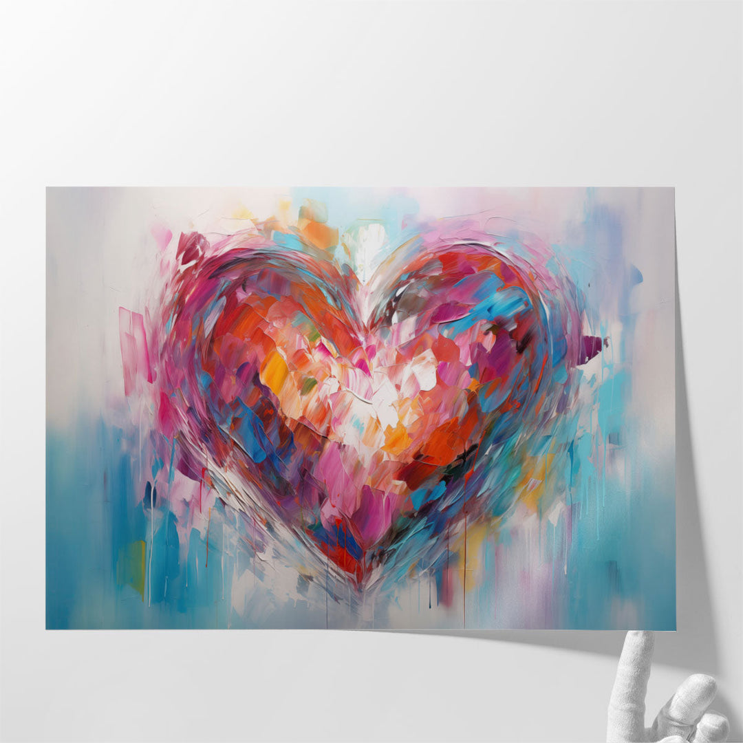 Chromatic Heartwave Symphony - Canvas Print Wall Art