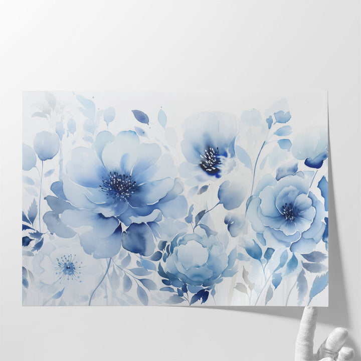 Glossy Midnight Flora - Canvas Print Wall Art