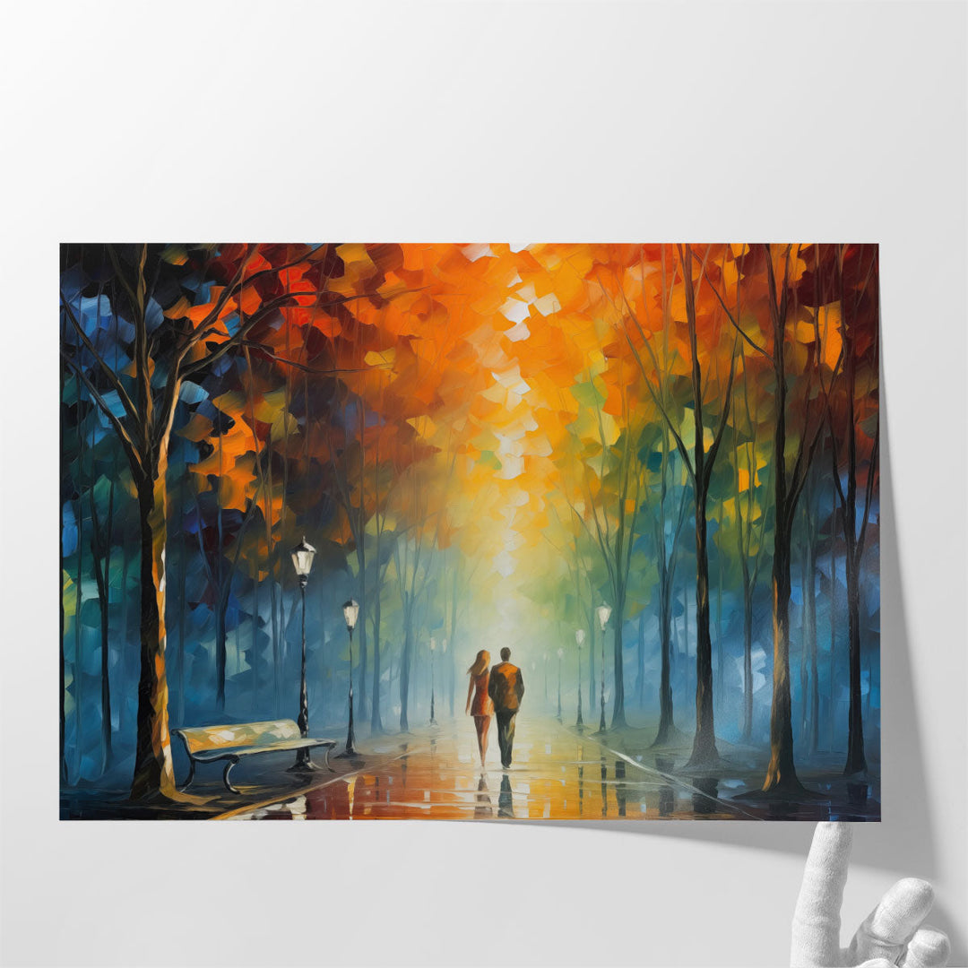 Glowing Park Romance 2 - Canvas Print Wall Art