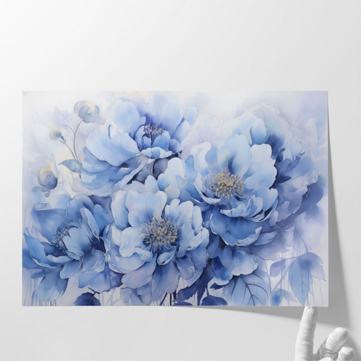 Indigo Petal Whispers - Canvas Print Wall Art