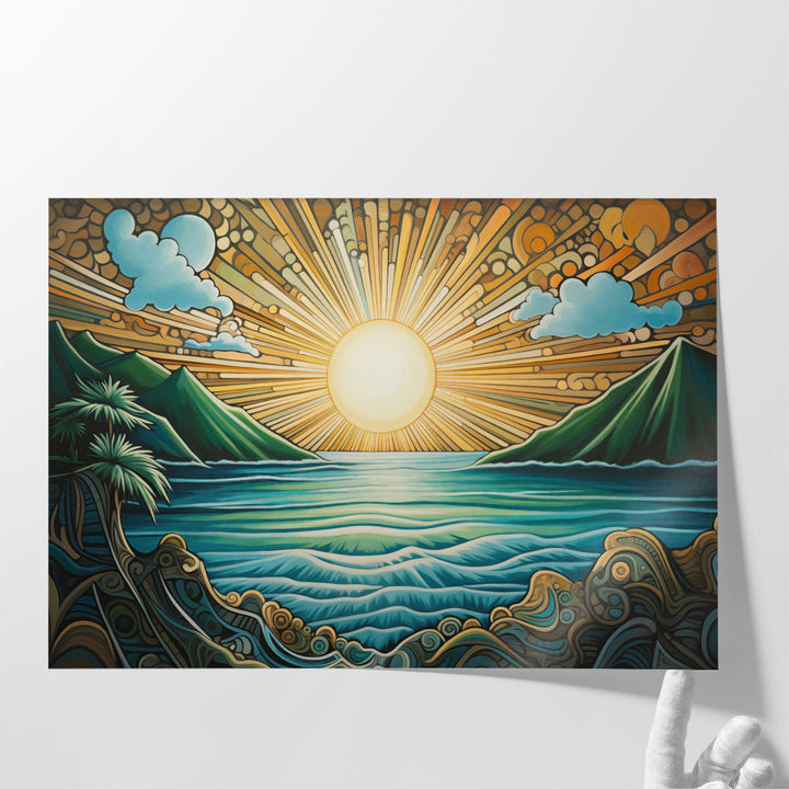 Sunlit Coastal Dreams - Canvas Print Wall Art