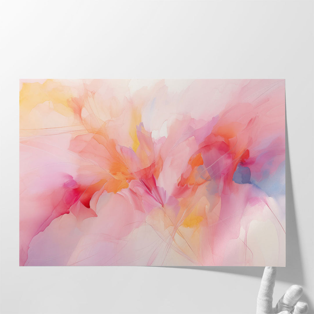 Whimsical Pink Abstraction - Canvas Print Wall Art