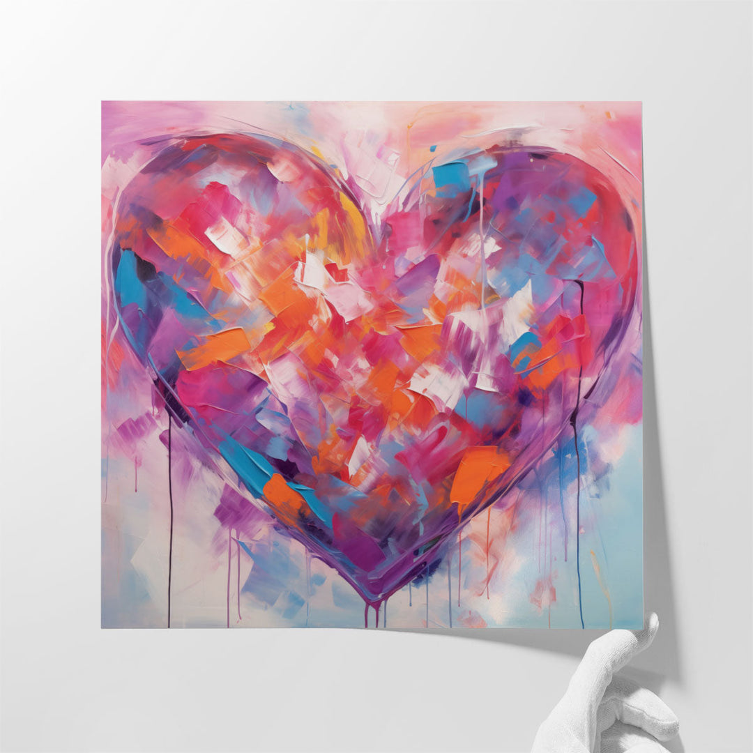 Chromatic Heartbeat Fusion 2 - Canvas Print Wall Art