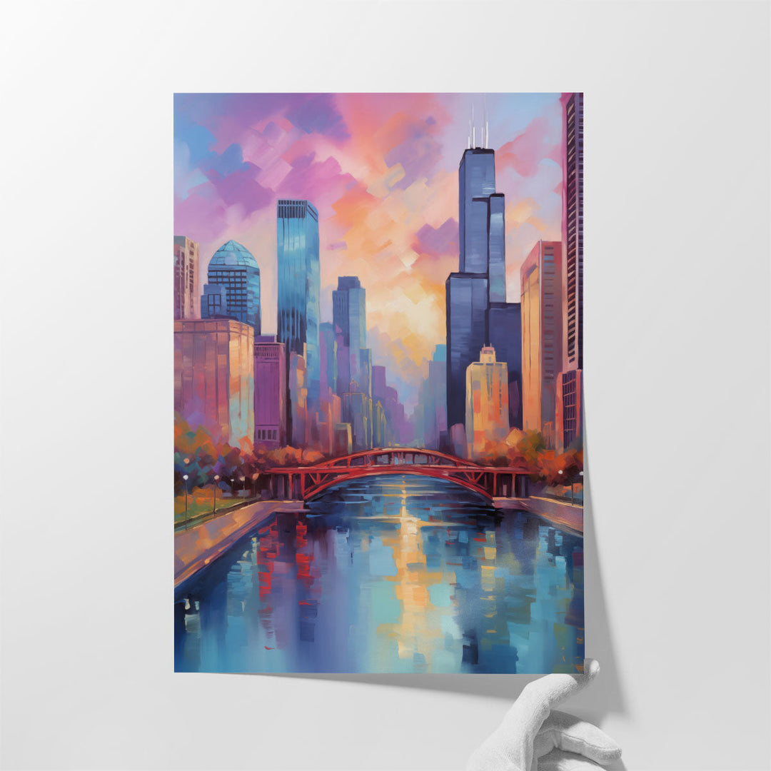 Chicago Skyline Impressions - Canvas Print Wall Art