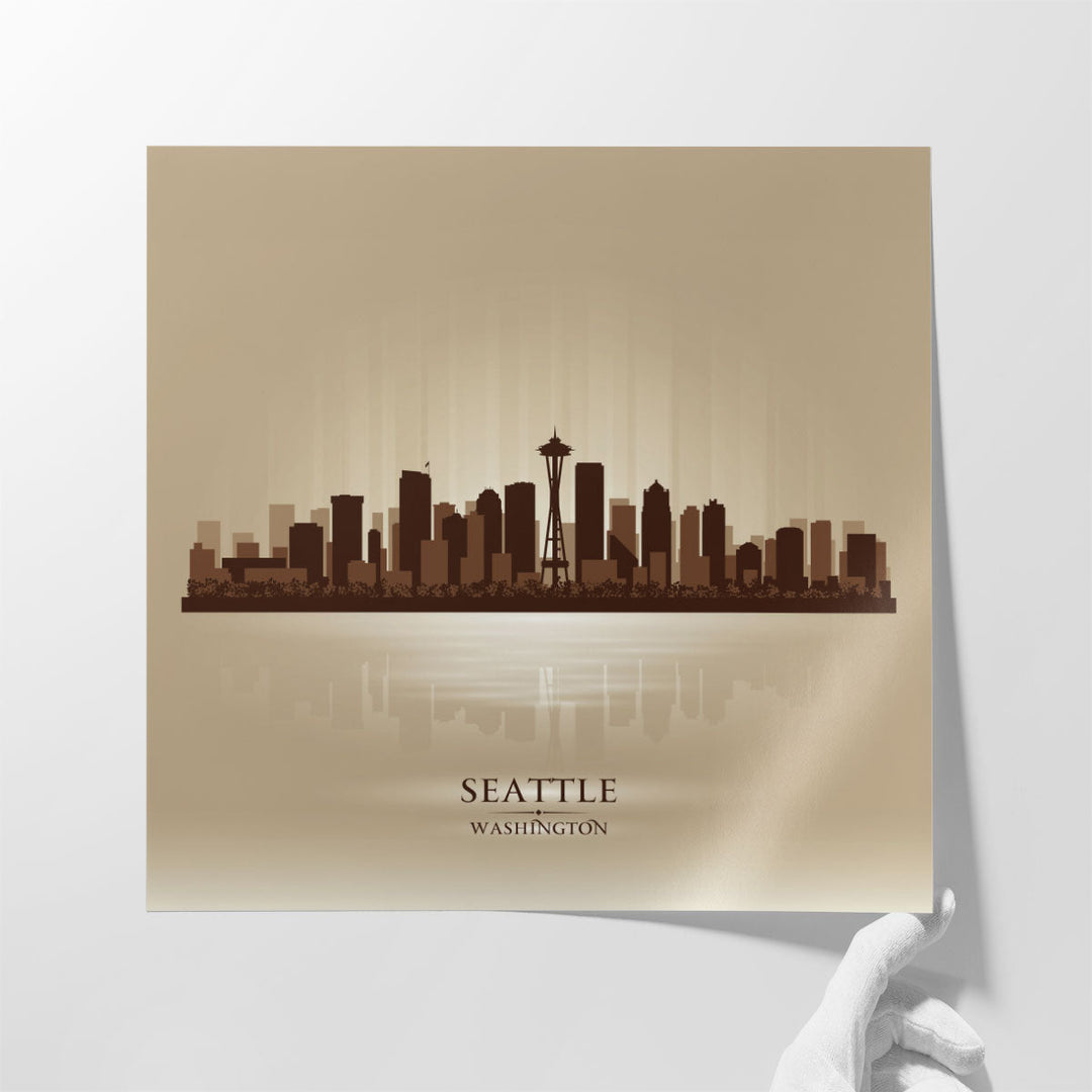 Seattle Washington,  City Skyline - Canvas Print Wall Art